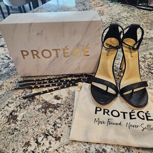 Black Strappy Heels for Women